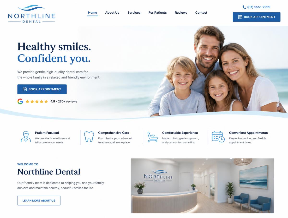 Northline Dental website designed by Softwaves